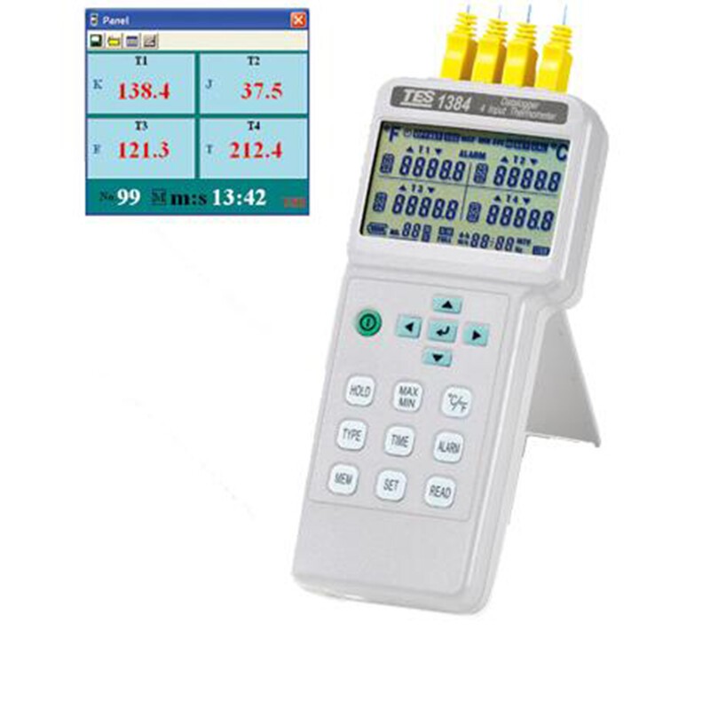 TES-1384 4 Input Thermometer Datalogger Temperature Meter Tester