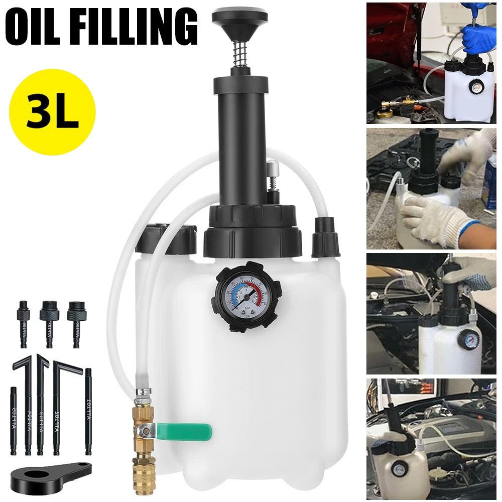 3L Transmission Oil Filling System Fluid Pump Manual Tool With 8pc ATF Adaptors
