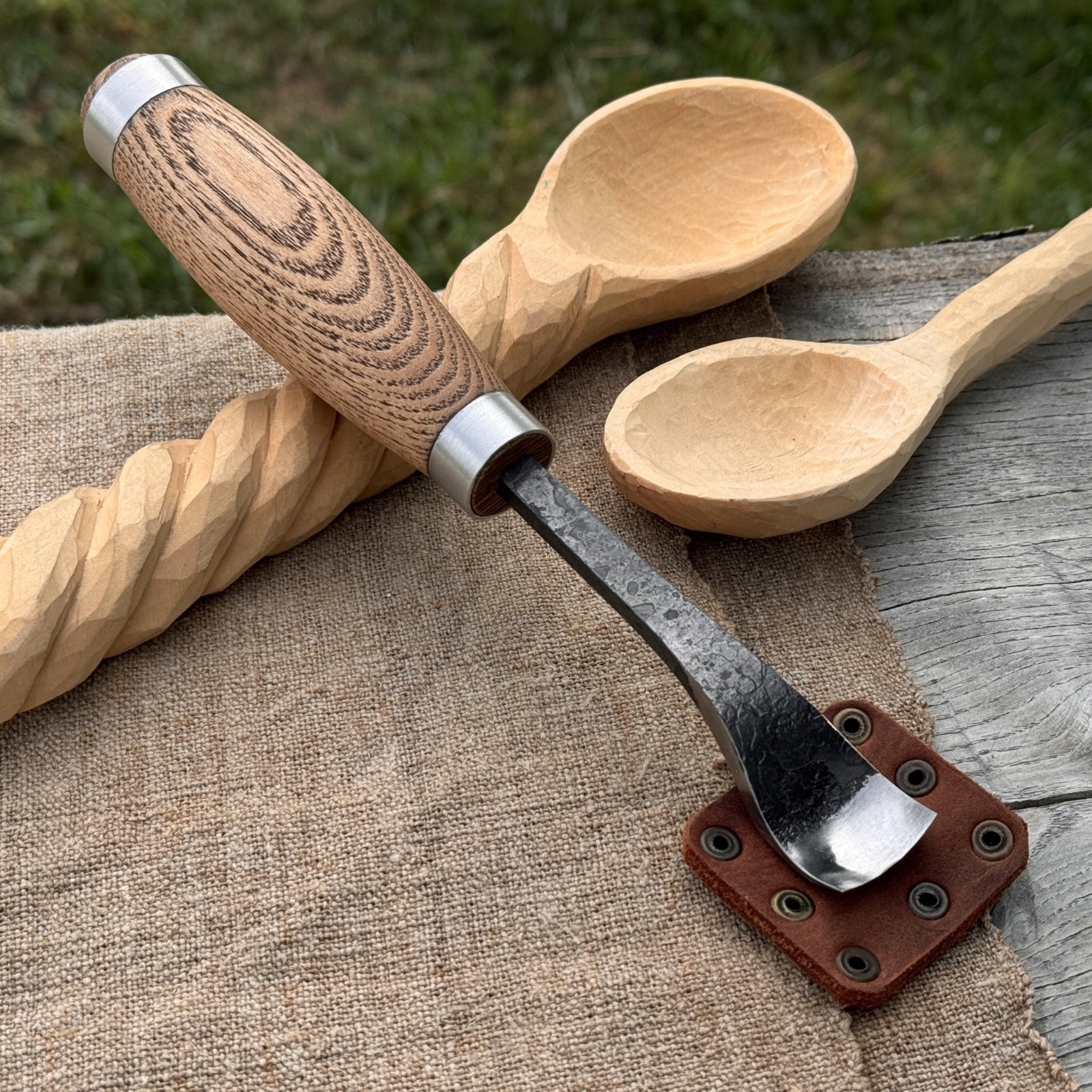 20-45 mm Spoon Carving Gouge 52100 Carbon Steel Curved Wood Bowl Chisel Tool