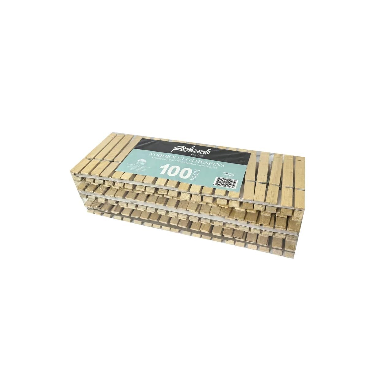 J&V TEXTILES Wooden Clothespins, Natural Wood, 3.5 Inch, Heavy Duty, Rust Res...