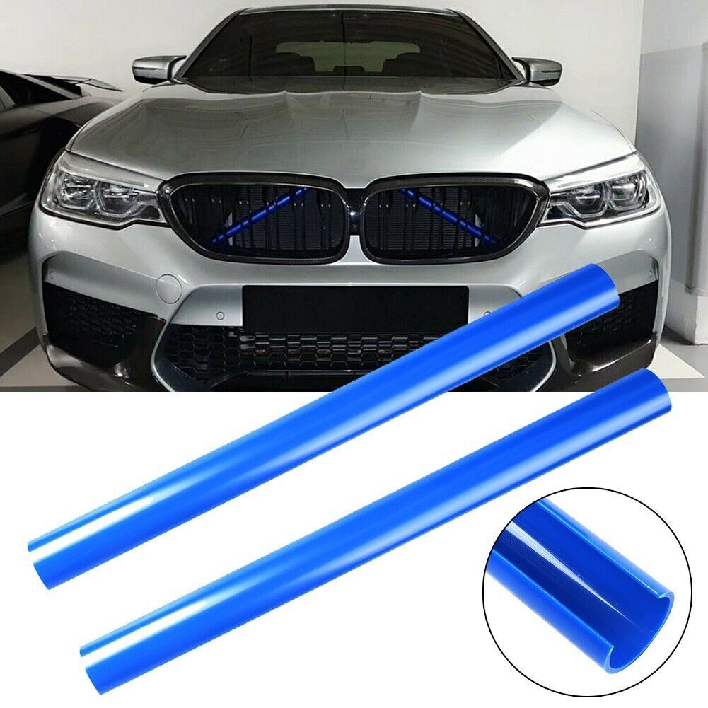 Blue Grill Bar V Brace For BMW F10 F48 5 7 Series Front Grille Trim Strips Cover