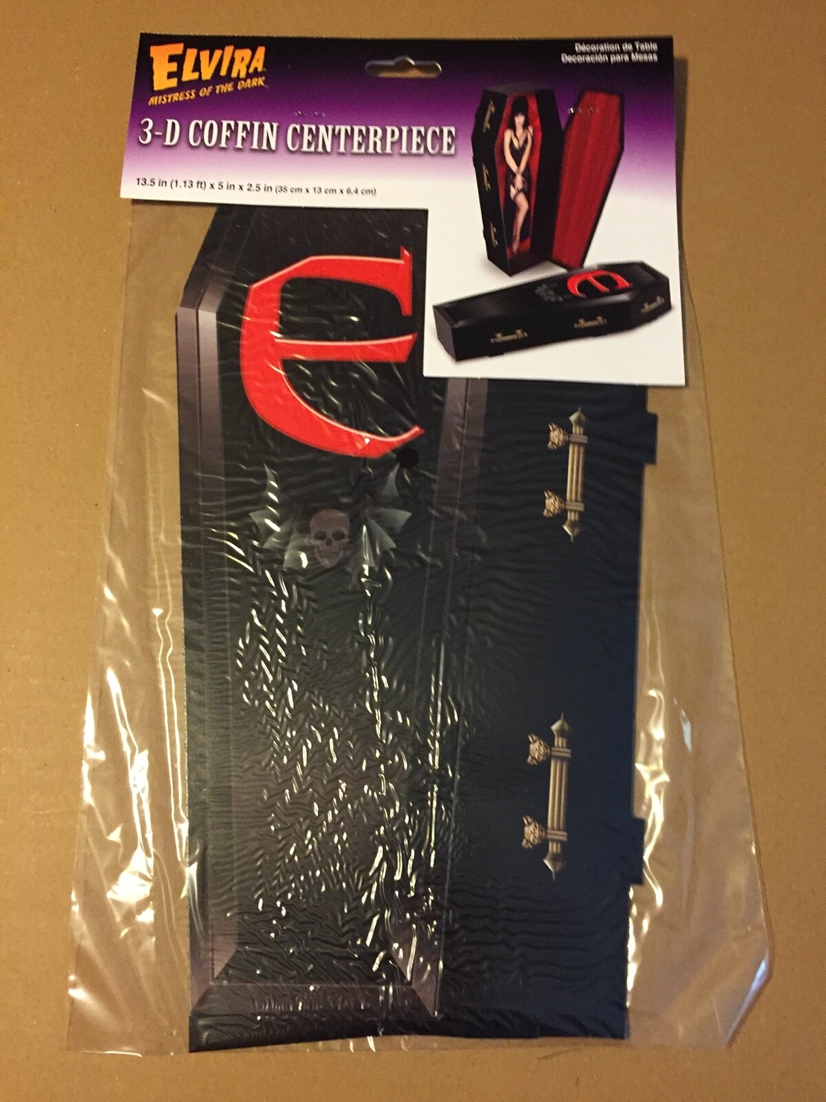 ELVIRA MISTRESS OF THE DARK 3D COFFIN CENTERPIECE BEISTLE 2018 13.5" X 5" X2.5"