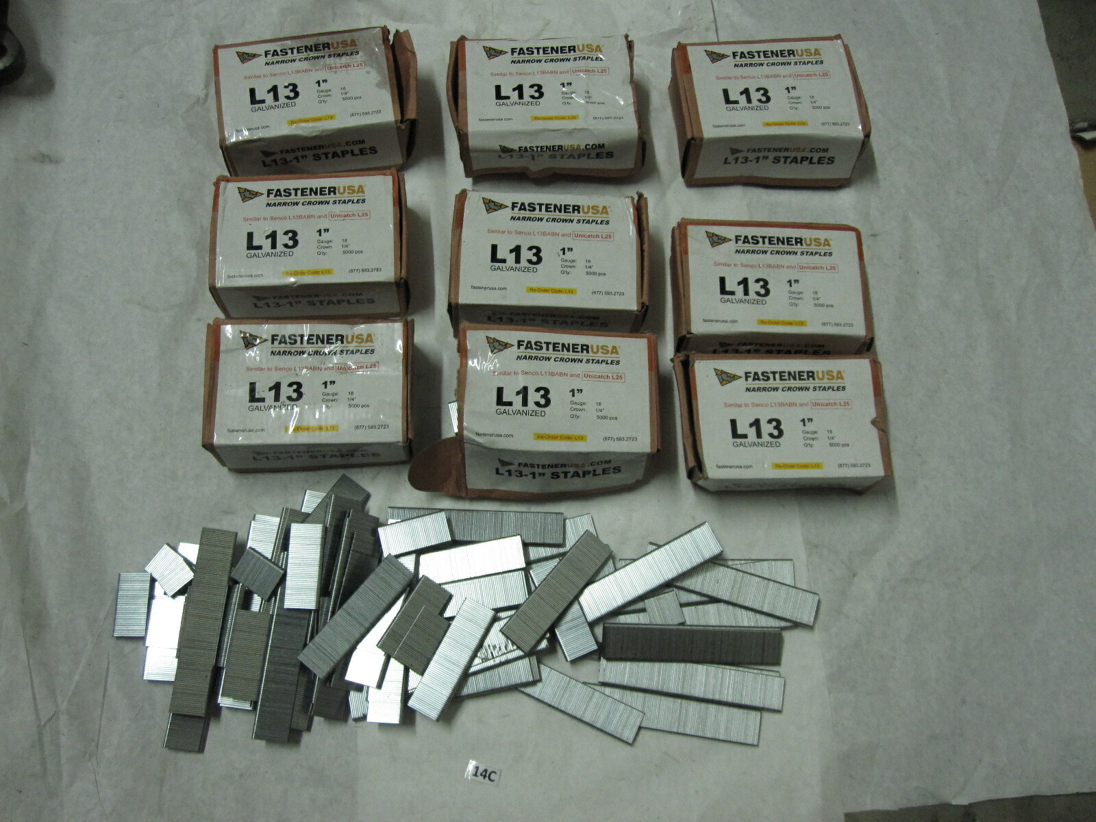 9 BOXES+ 13BABN L25 L13  18-Gauge by 1/4-inch Crown by 1-Inch Galvanized Staple