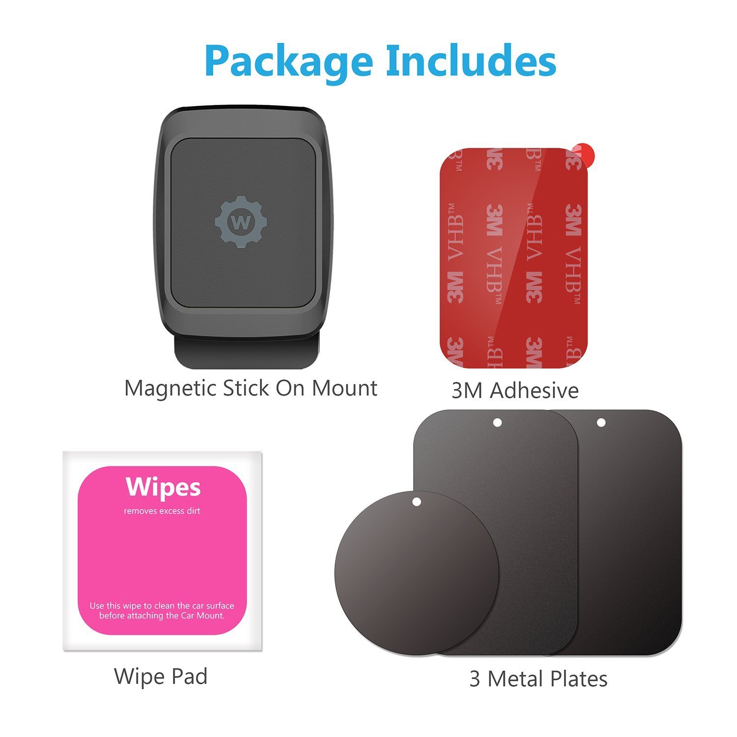 Car Magnetic Stick On Dashboard Mount Cell iPhone Holder Cradle Mini Tablets GPS
