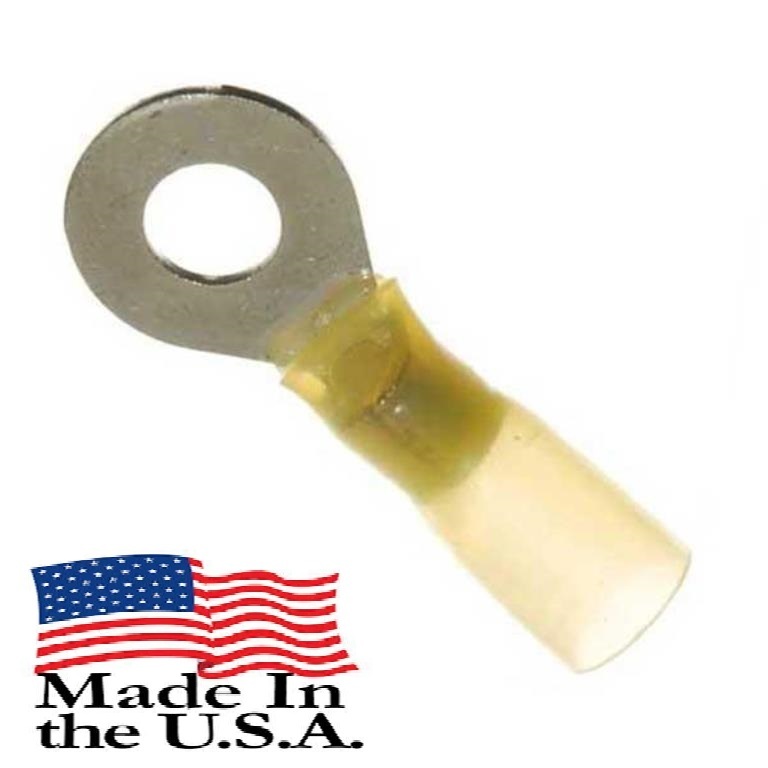 12-10 AWG 3M HEAT SHRINK RING TERMINAL 1/4" STUD SIZE ELECTRICAL Qty-25