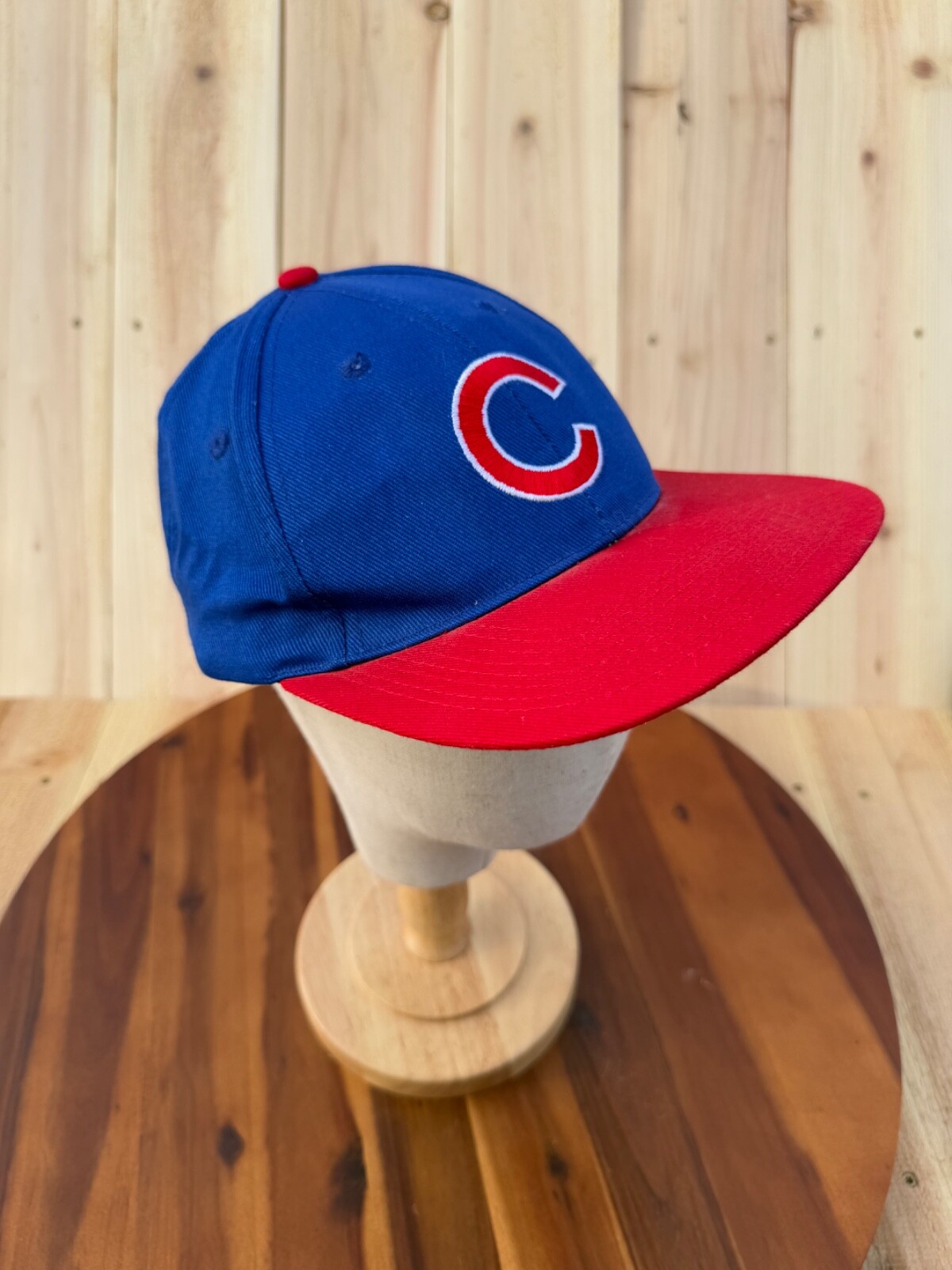 Chicago Cubs Flatbill Strapback Baseball Blue Cap Hat Red Bill Adjustable OSFM