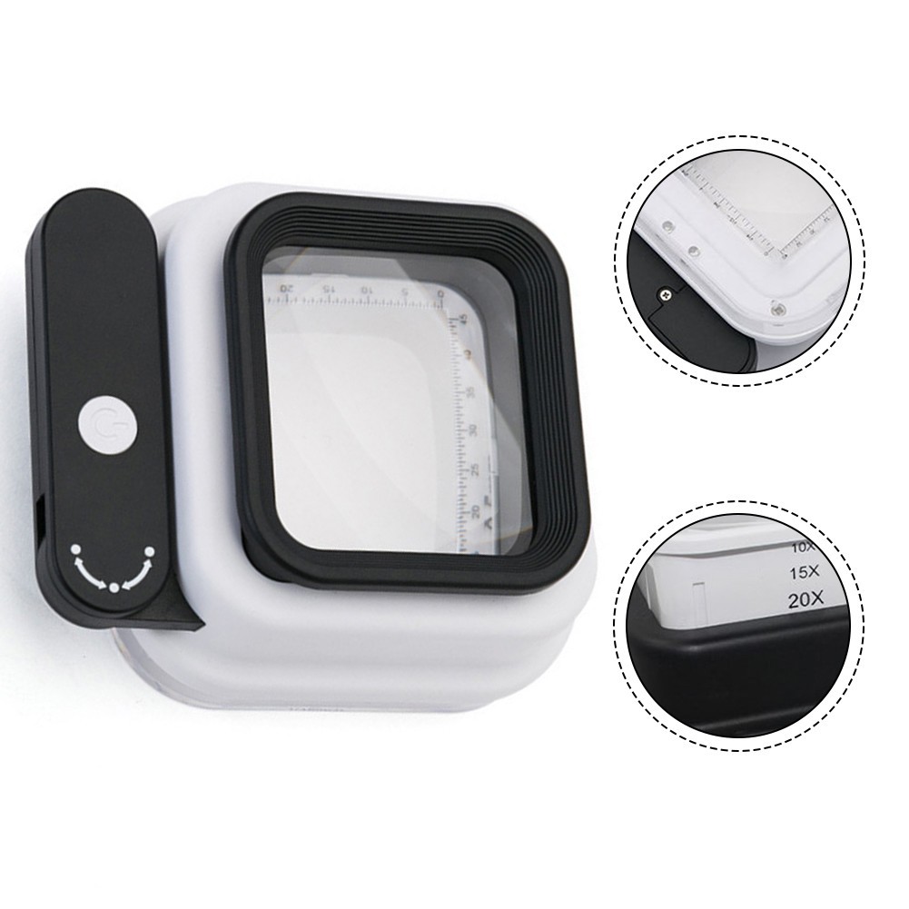 Multifunctional Magnifier with Rotatable Handle and Integrated LED Lights