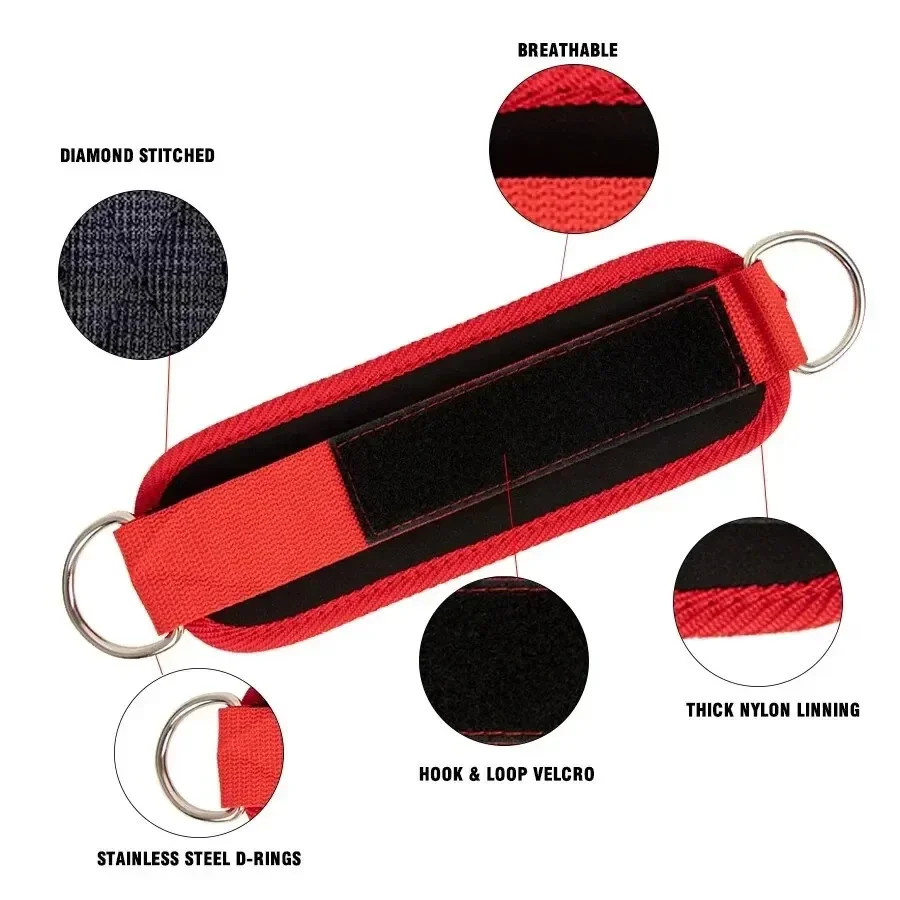 2PCS Premium Ankle Straps for Cable Machines – Gym Kickback & Leg Workout
