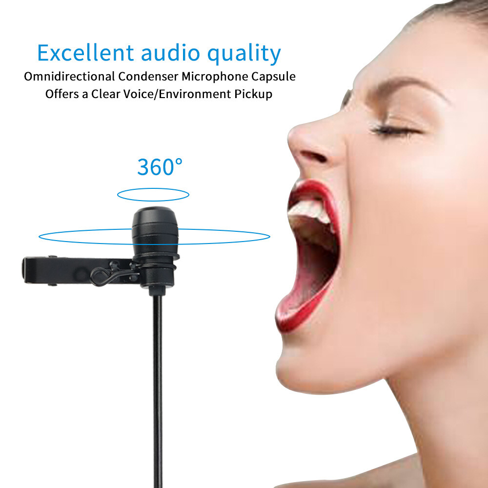 Fomito Micmov Professional Lavalier Lapel Omnidirectional Condenser Microphone