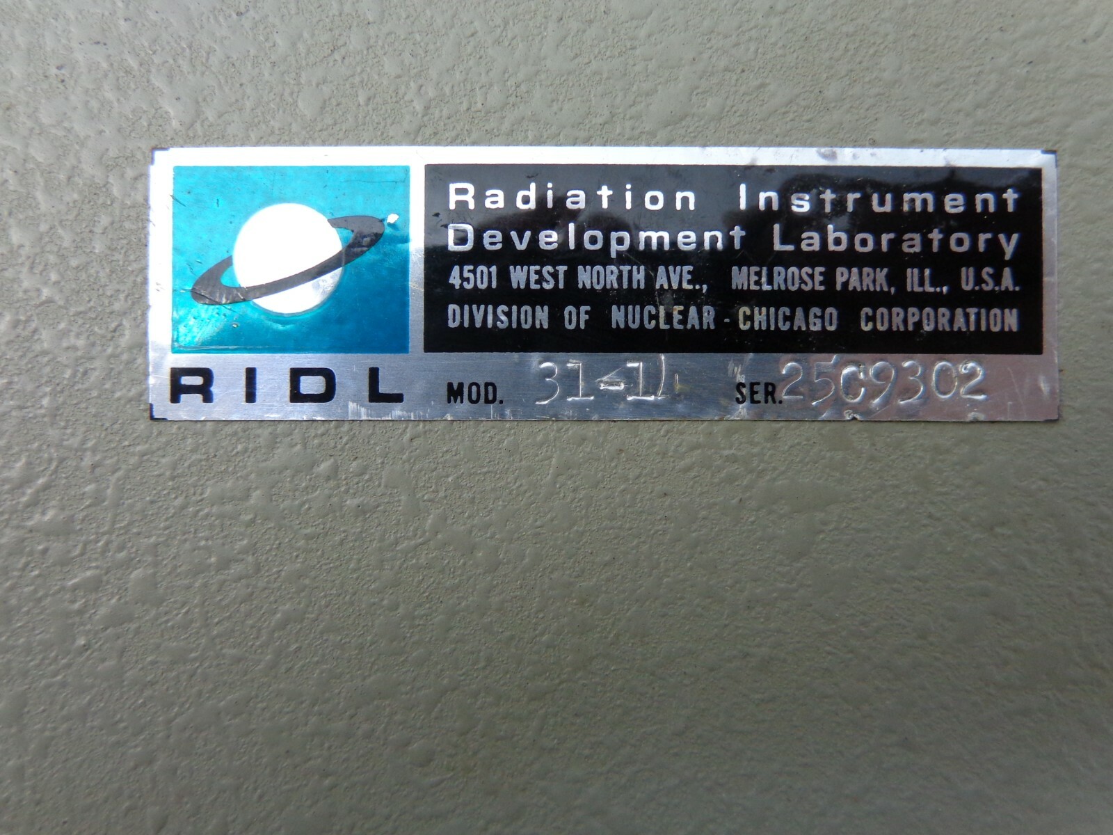 Radiation Instrument Development Laboratory Model 31-14 RIDL