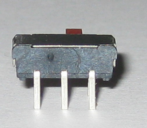 5 X DPDT Miniature Right Angle Slide Switch - 6 Pin PC Board Mount - Red Slide