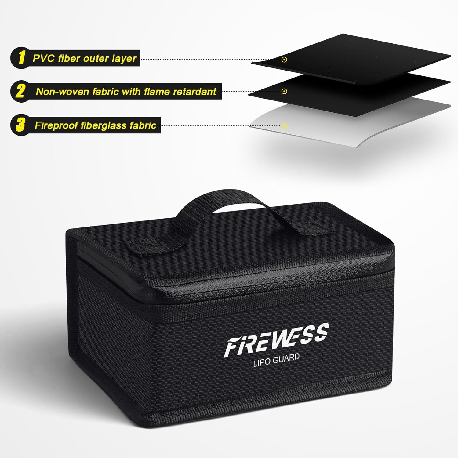 2 Pack Lipo Safe Bag Fireproof Lithium Battery Charging Storage Bag Explosion