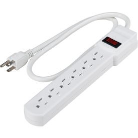 Industrial Power Strip 6 Outlets 15A 12""L 2-1/2' Cord  Industrial 500802