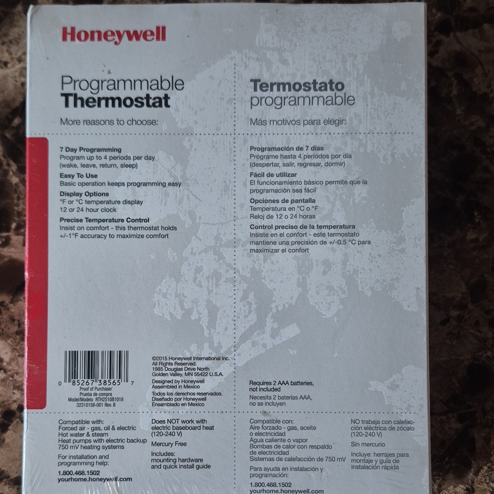 Honeywell 7-Day Programmable Thermostat (RTH2510B1018)