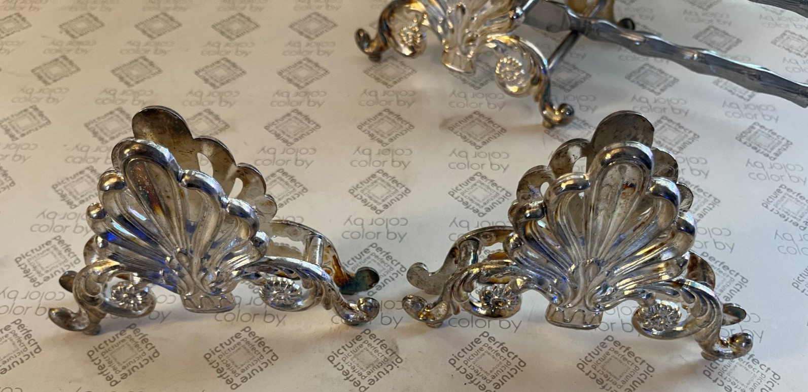 Vintage 3 Piece Silver Plated Buffet Caddies Flatware Holders