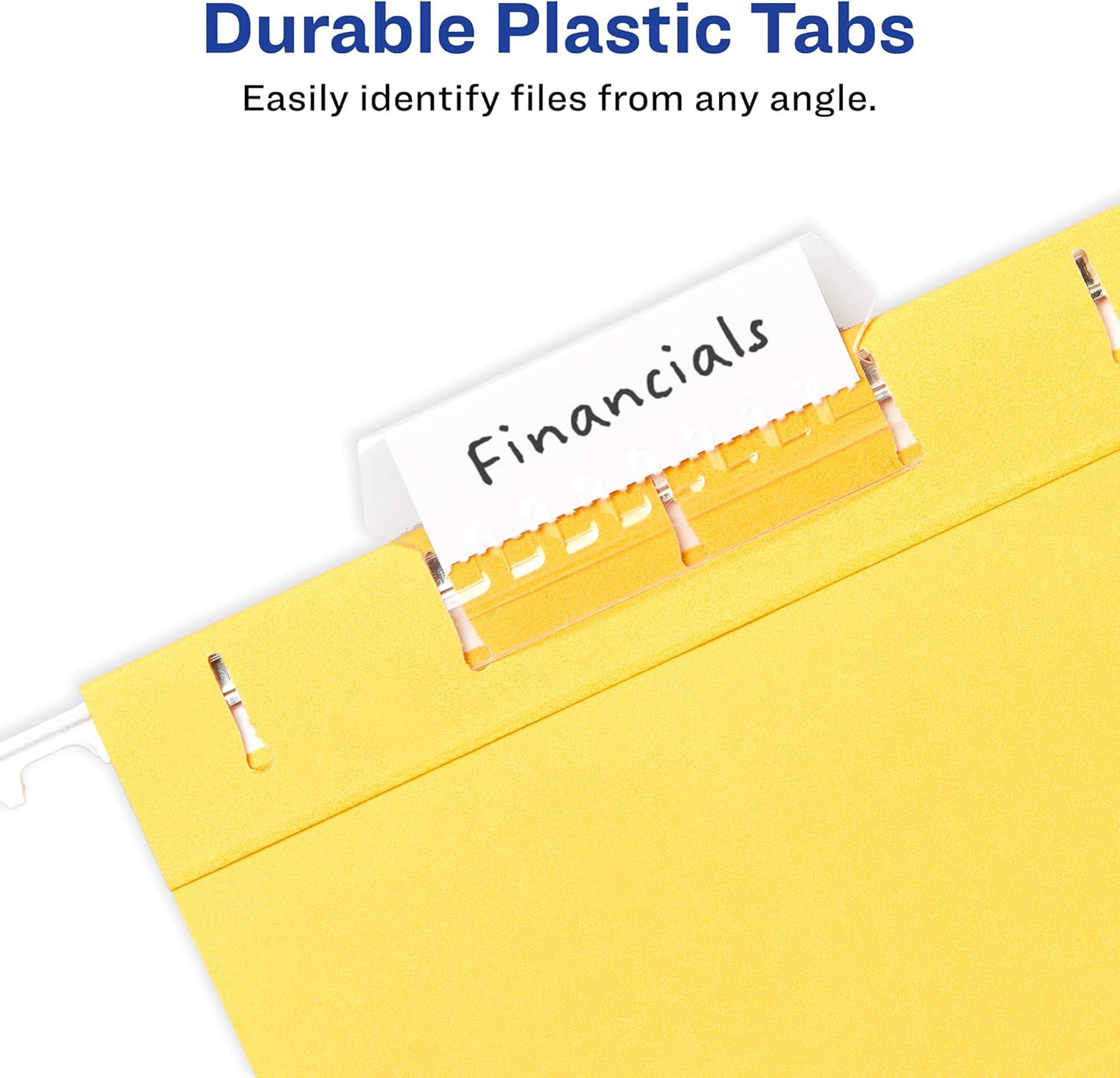 ® Hanging File Folder Tabs and Inserts, 1/5 Cut, Clear, 20 File Folder Tabs and