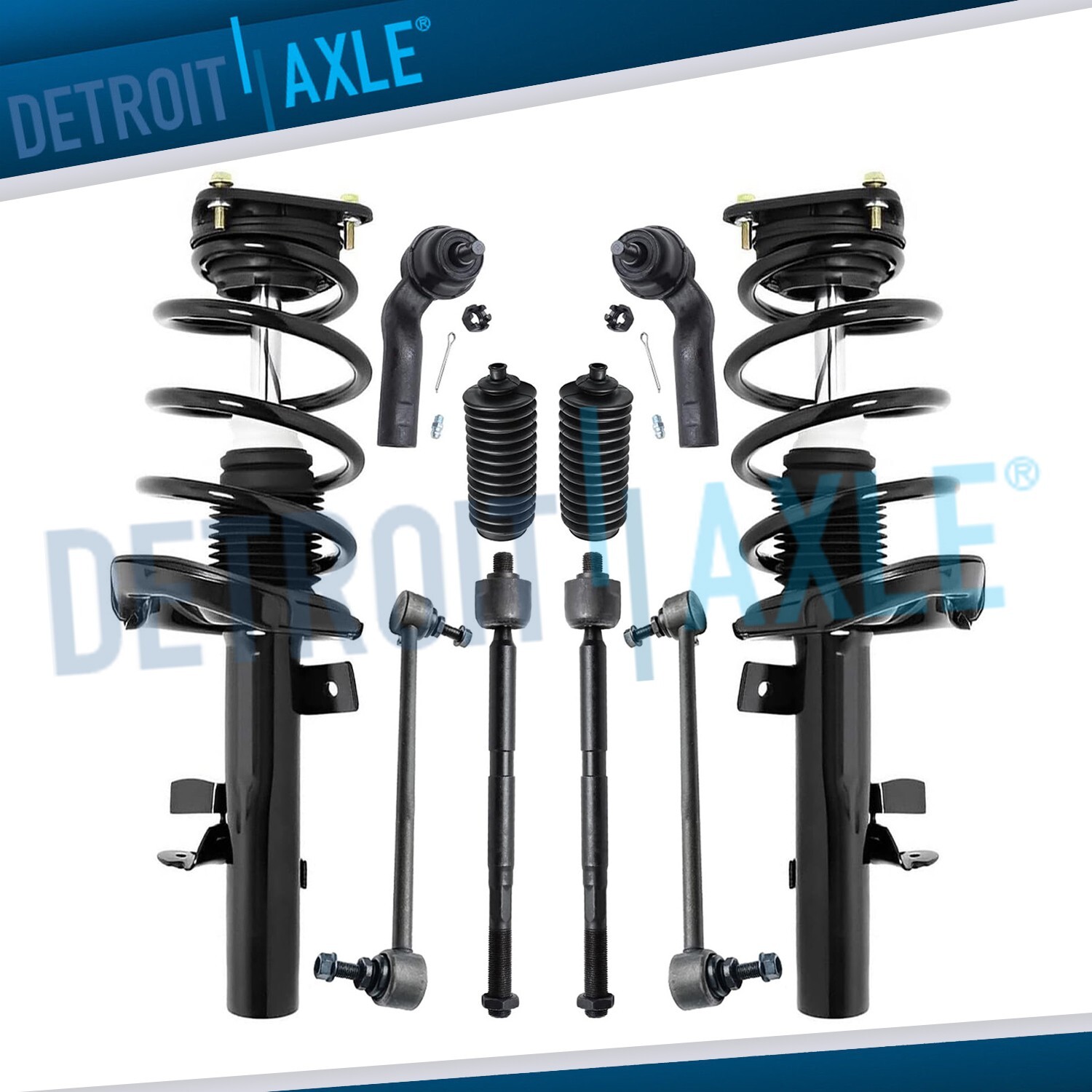 Front Struts Tie Rods Sway Bars Kit for 2013 2014 2015 2016 2017 2018 Ford Focus