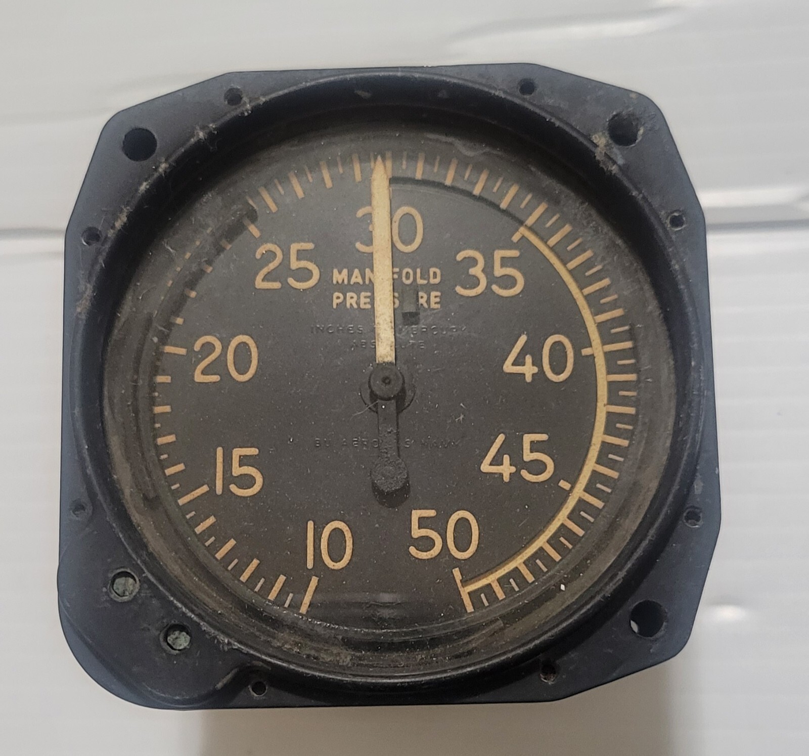 Vintage Aviation Manifold Pressure Gauge Manning Maxwell and Moore