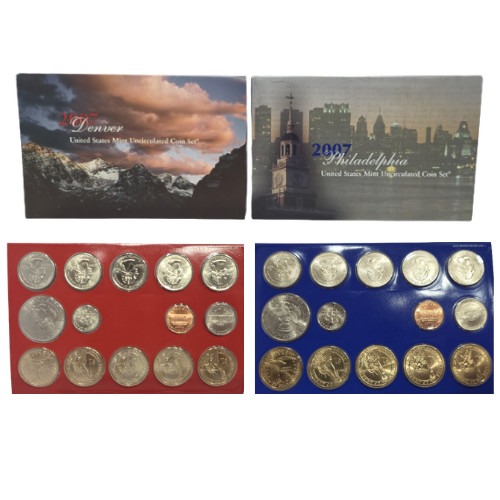Complete 2007 United States Mint Uncirculated Coin Sets