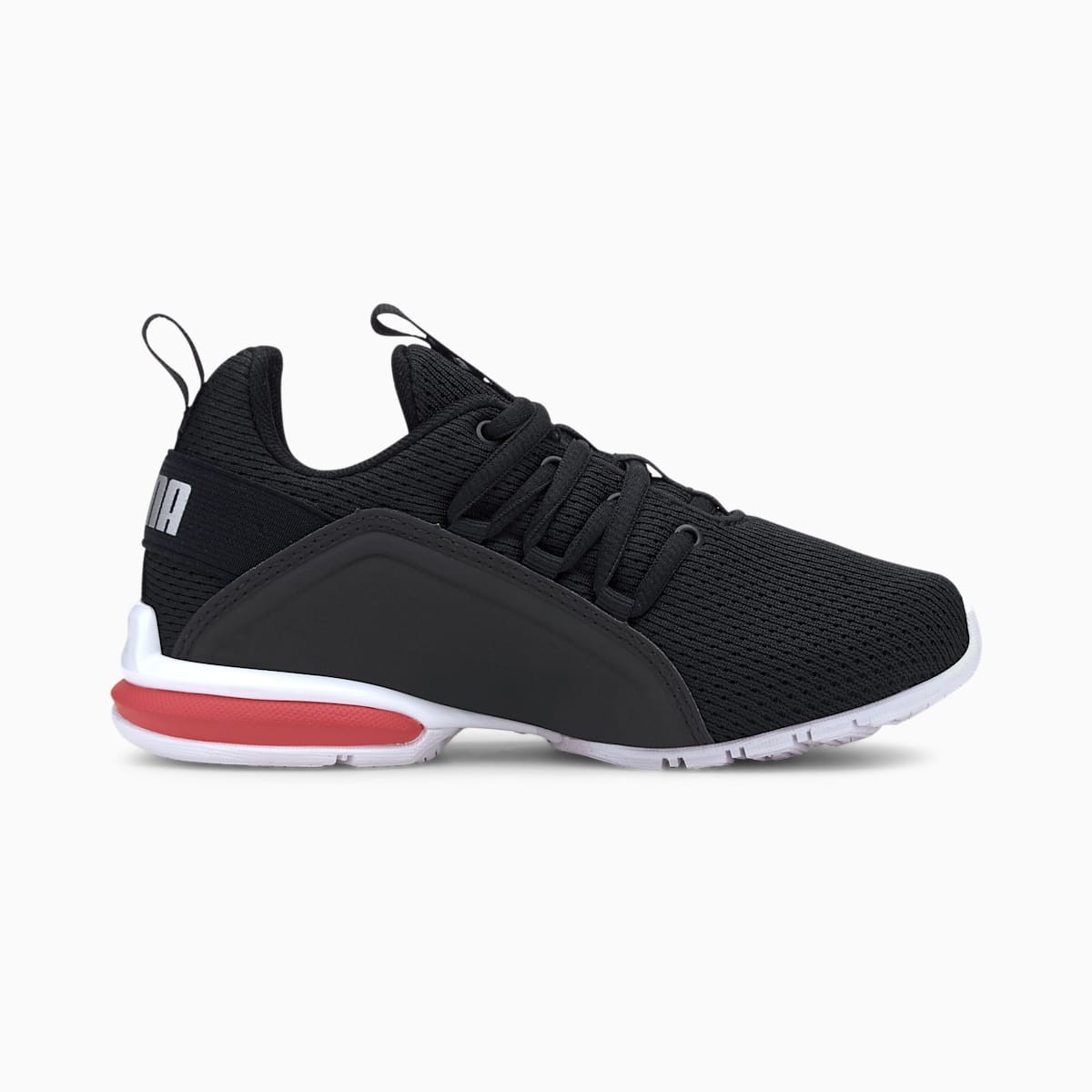 PUMA Men's Axelion Mesh Sneaker Puma Black/Puma Silver/High Risk Red - 19428601,