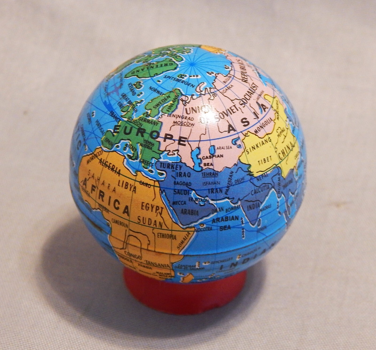 Vintage Kum W Germany World Globe Metal Pencil Sharpener