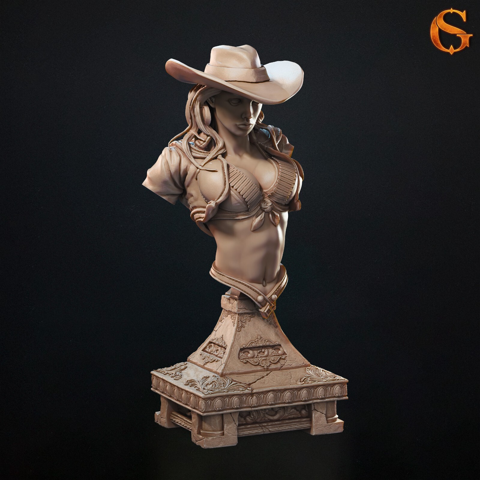 Dungeons and Dragons - HD Resin Print - Female Human Bust - Charlene Cowgirl