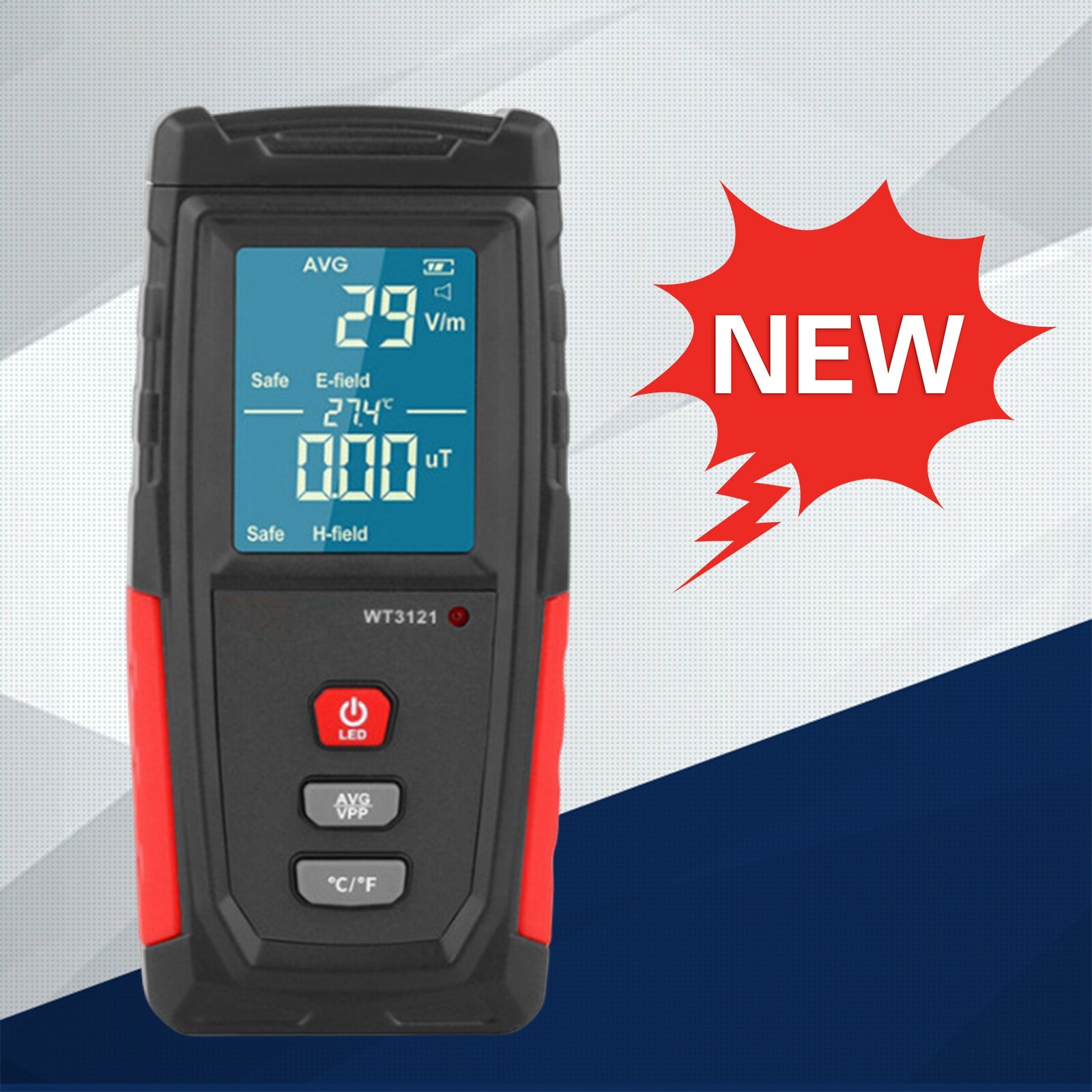 Rechargeable Digital 5G 4G EMF Electromagnetic Radiation Meter Tester Detector