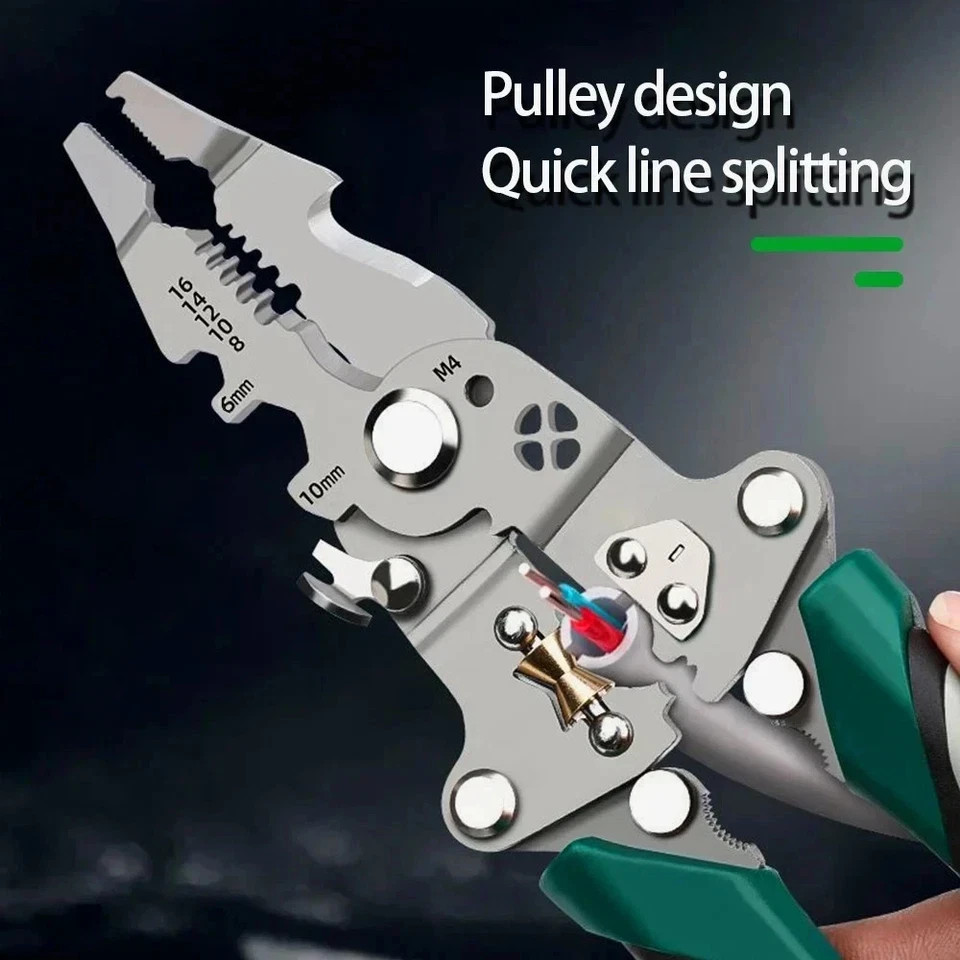 18-in-1 Foldable Wire Stripper Crimping Pliers Multi Function Electrician Tool