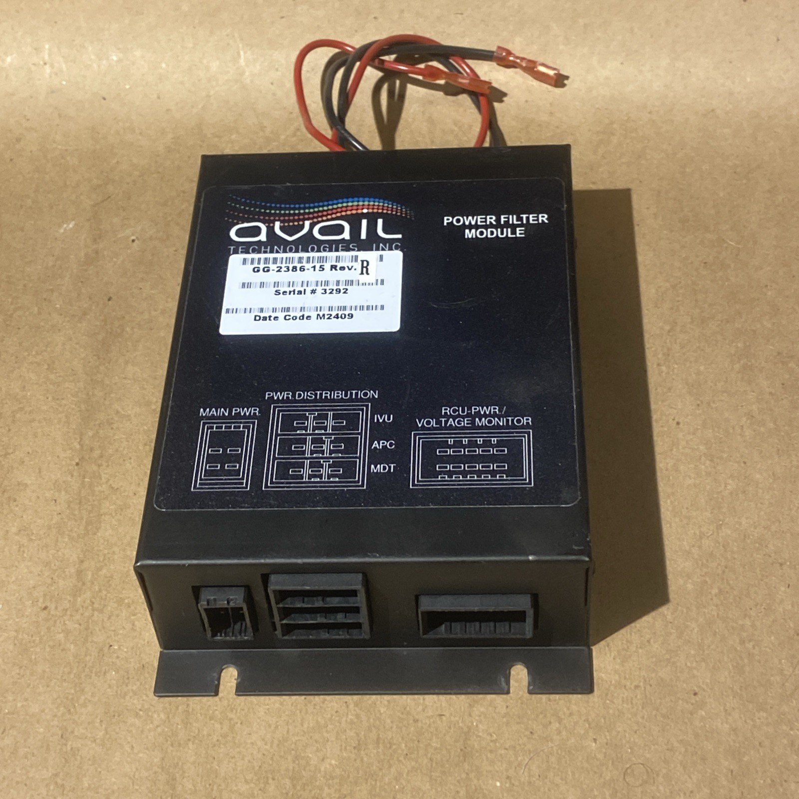 Avail Technologies  Power Filter Module Fleet Communication GG-2386-15 B