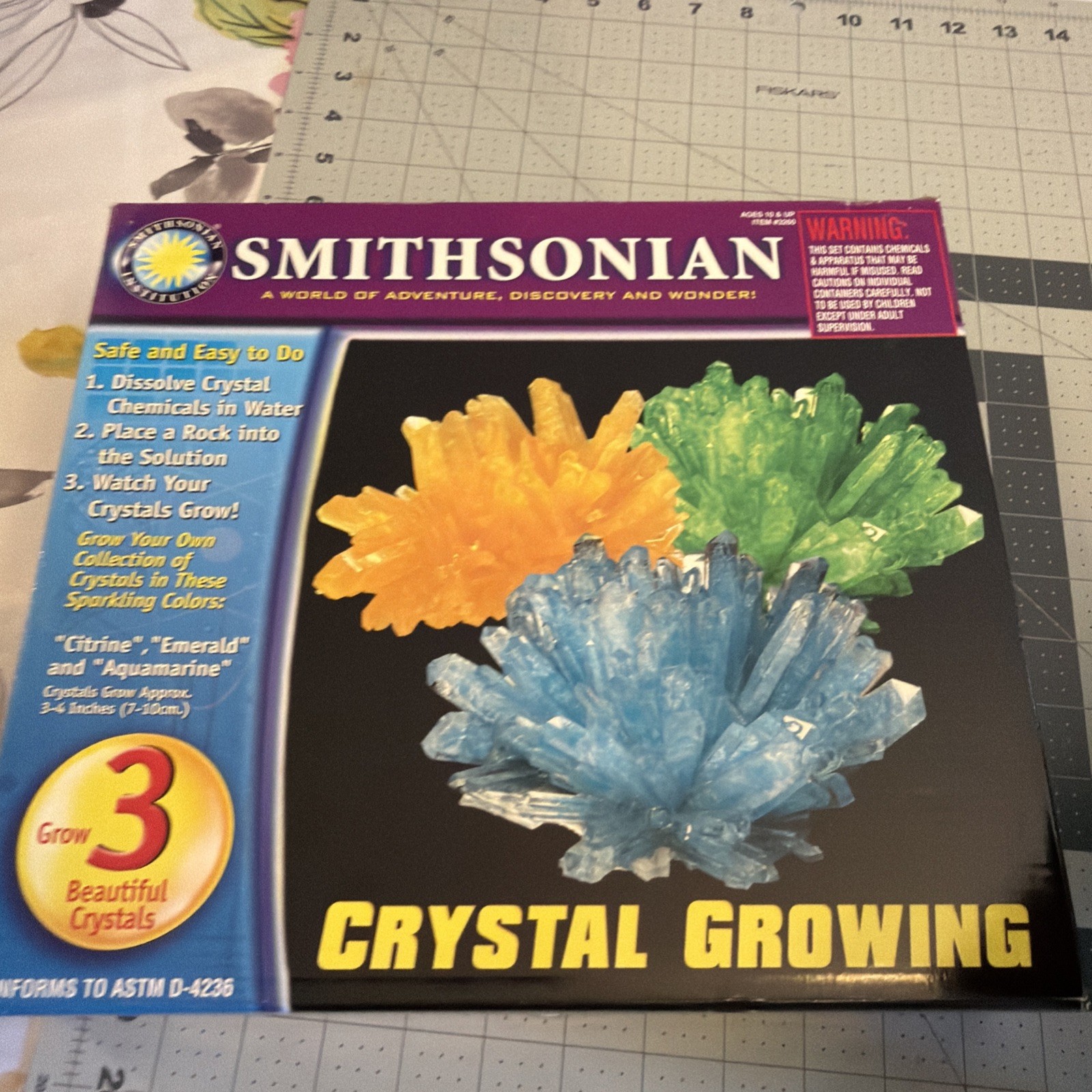 SEALED Smithsonian Crystal Growing Geodes Kit Vintage 3 Crystals