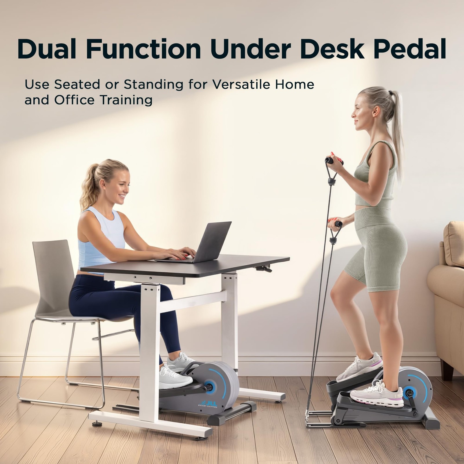 JLL Elliptical Exercise Machine, Compact Under Desk Pedal Exerciser & Trainer...