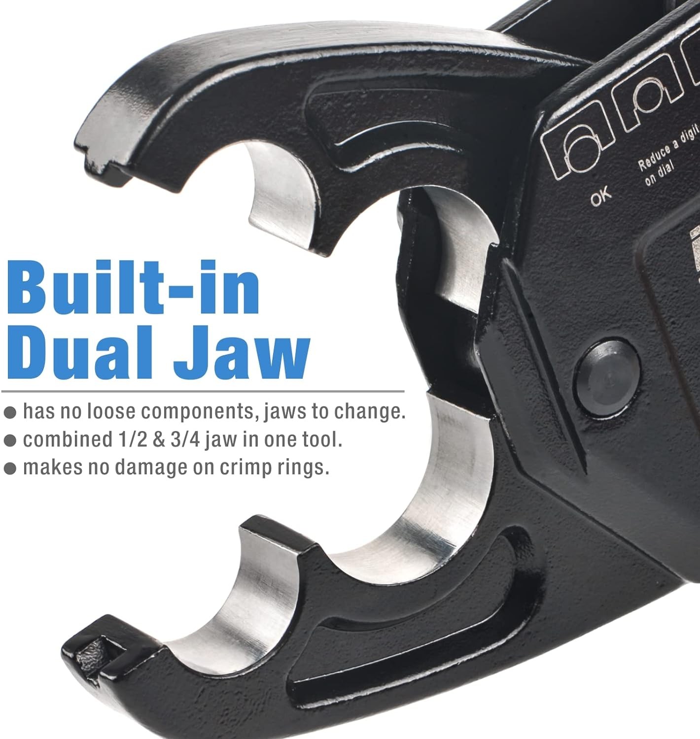 Combo Angle Head Pex Pipe Plumbing Crimping Tool 1/2" & 3/4"