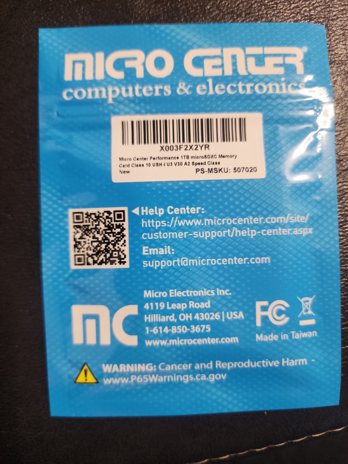 Micro Center Performance 1TV Microsdxc Memory Card Class 10 Ush-l U3 V30 A2...