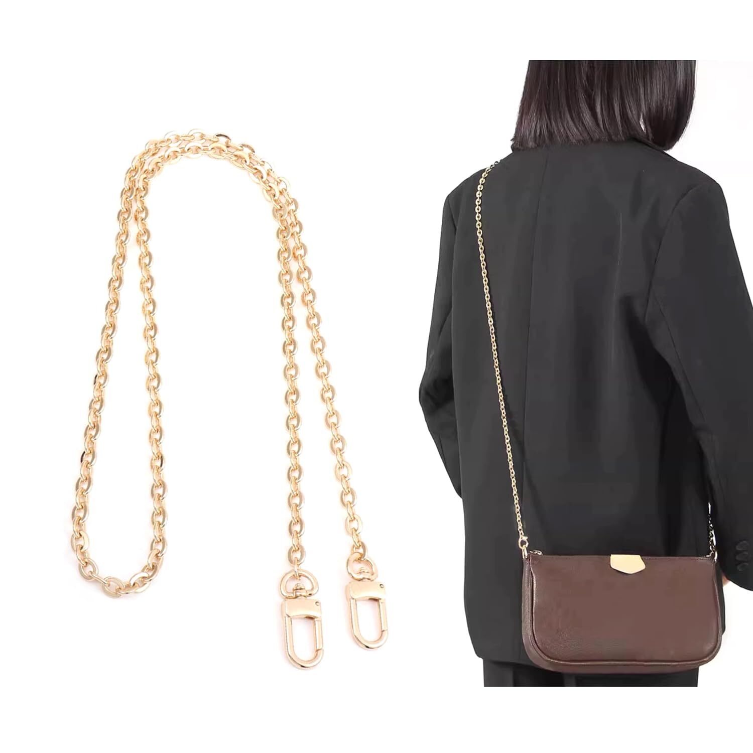 Purse Chain Strap Crossbody Gold Chain Shoulder Bag Replacement Strap（Length4...