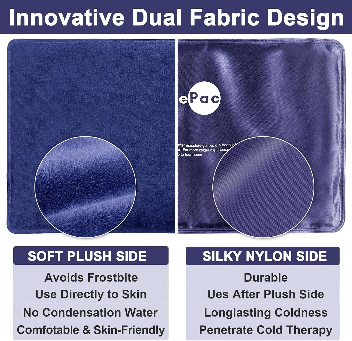 Extra Large Gel Flexible Back Ice for Injuries Reusable Multi Sizes Cold Pack