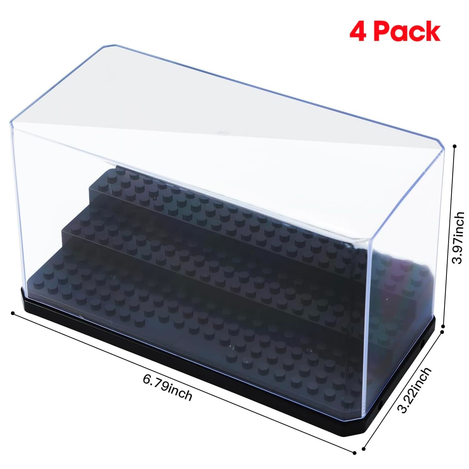 Miniature Display Case Set - 4 Pack Acrylic Storage Boxes for Action Figures & C