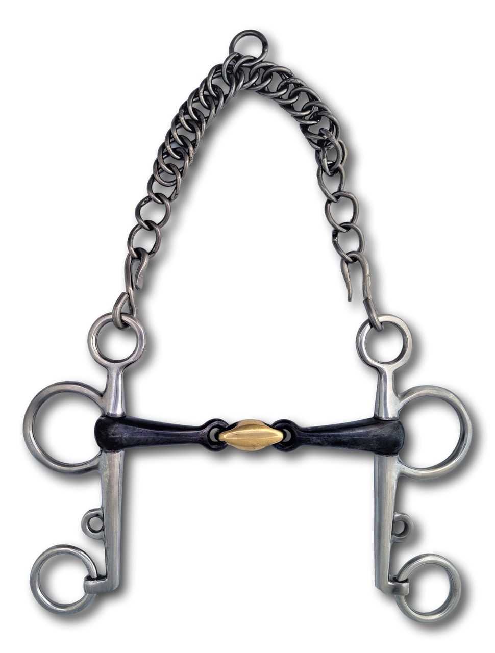 Pelham Snaffle Horse Bit Sweet Iron Mouth With Copper KK Style Link 416SSSI