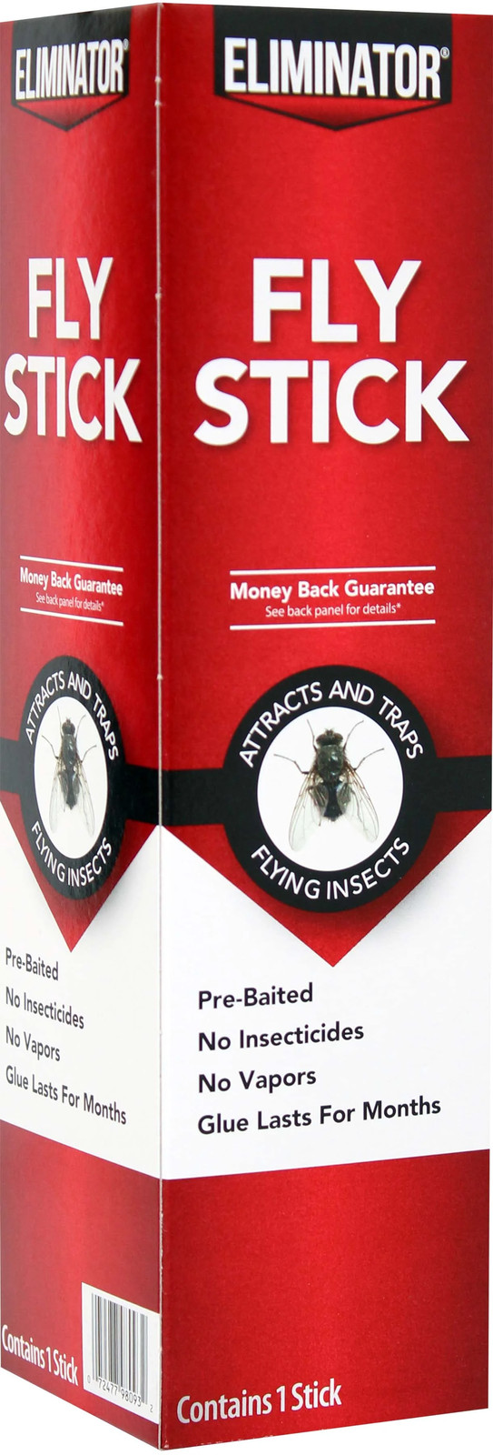 Fly stick trap for indoor outdoor flying insect control