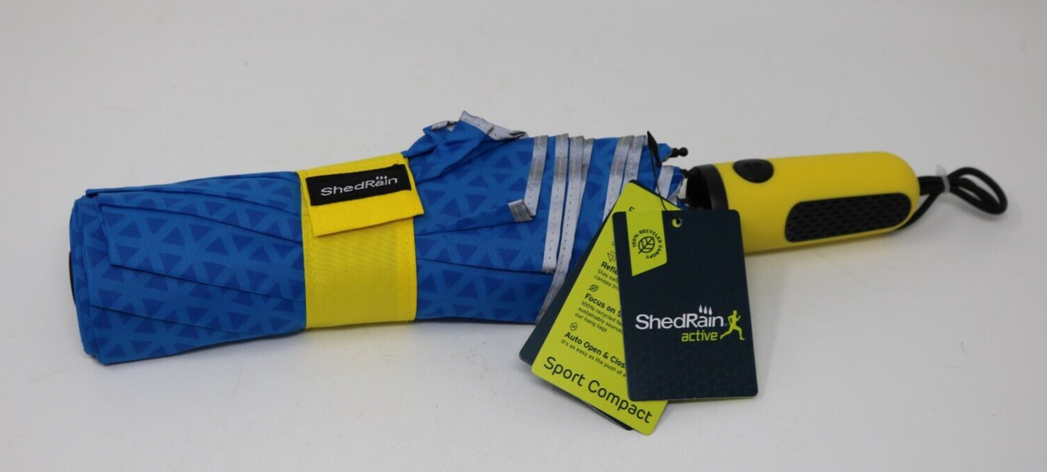 ShedRain Active Sport Compact Umbrella 47” Canopy Blue NWT