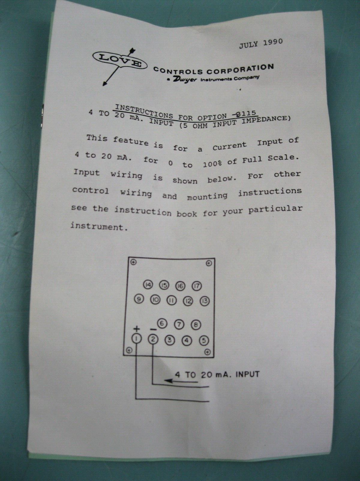 Love Controls Corporation Model 48 Temperature Controller NEW / NOS E8