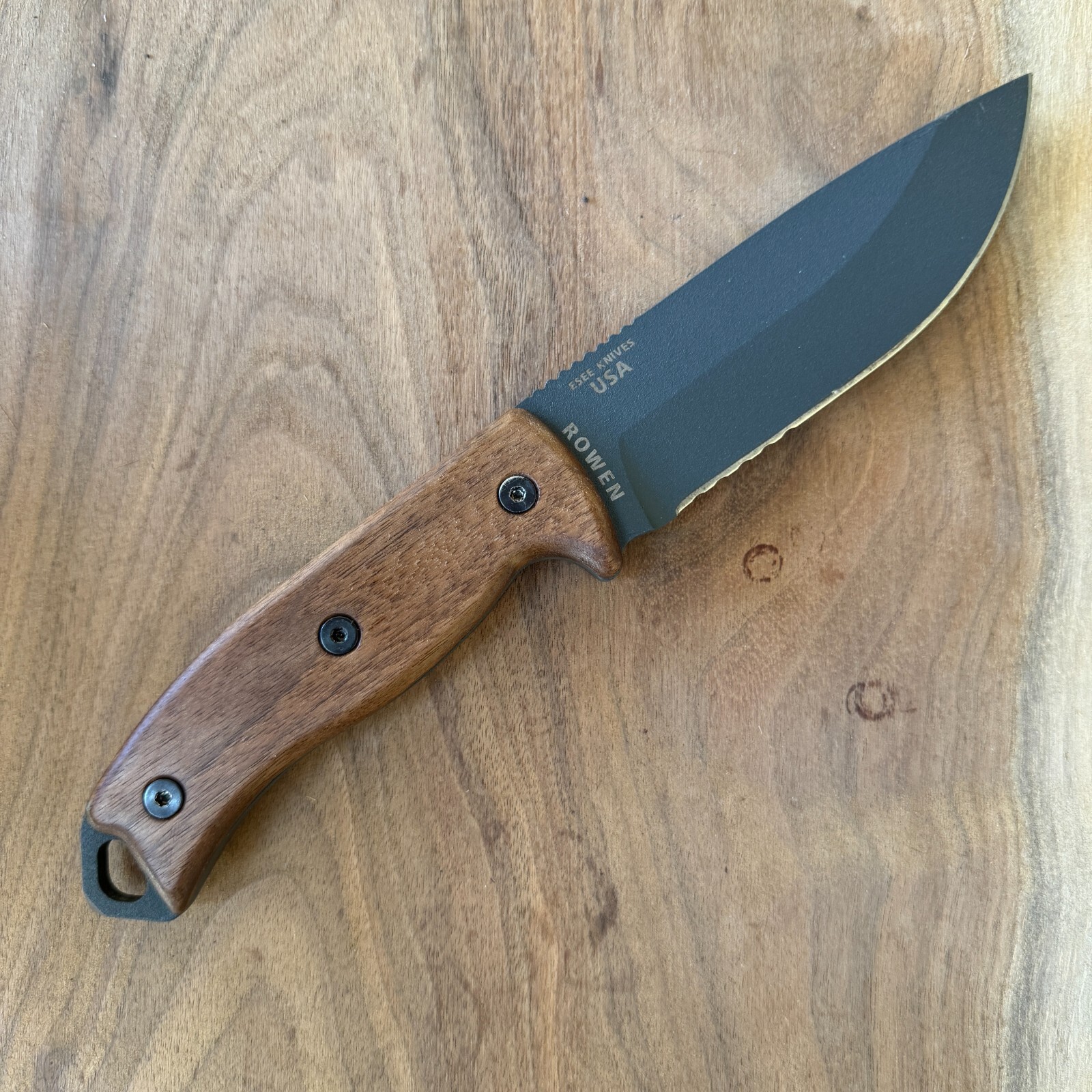 Walnut scales compatible with ESEE-5/6 knife Solid