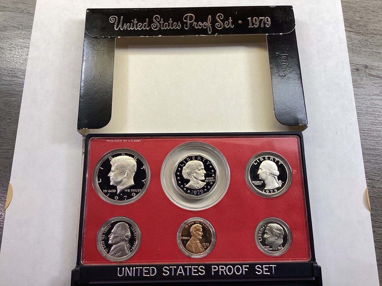 1979 S Proof Set Type 1 with Original Government Packaging & Case i101625 05