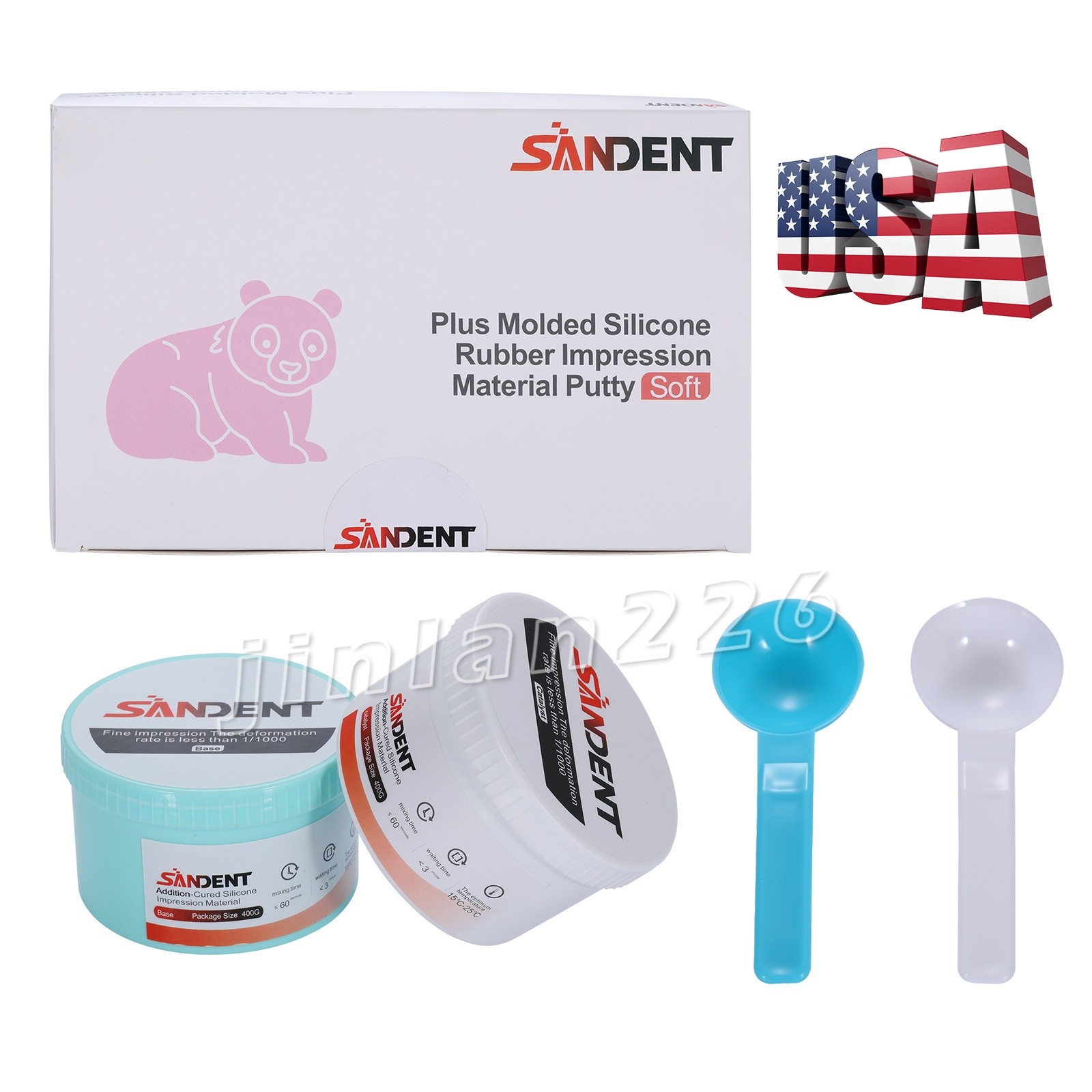 Dental Putty Fast Set VPS Dental Impression Material (400g Base & 400g Catalyst)