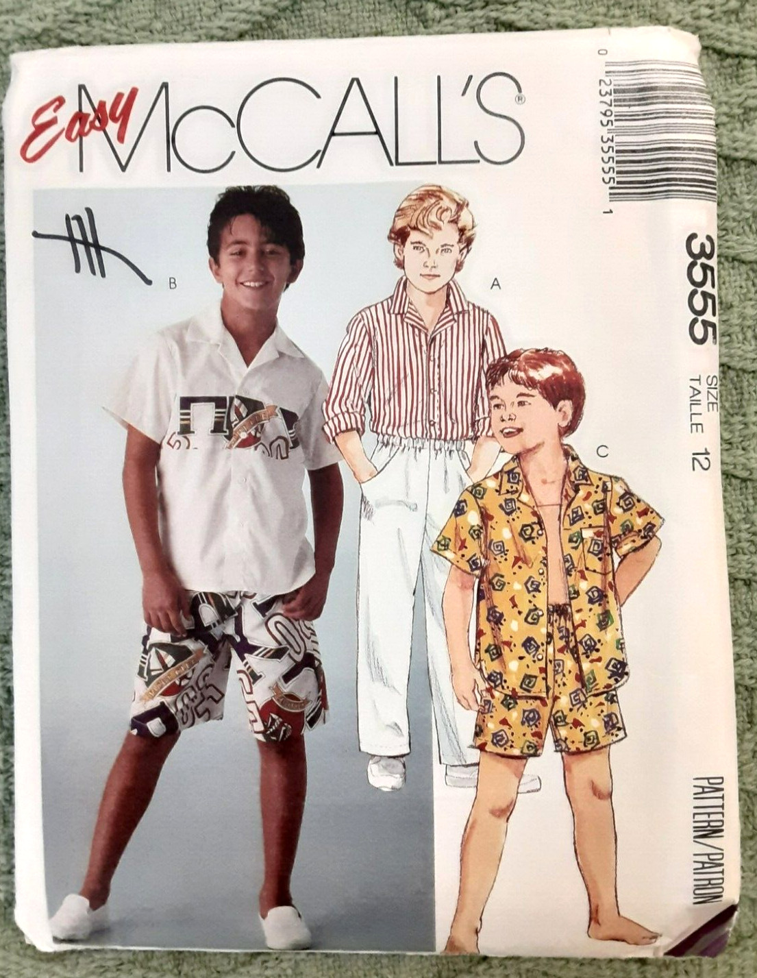 Vintage OOP McCall's Sewing Pattern 3555 Boy's Shirt Pants & Shorts Project (H)