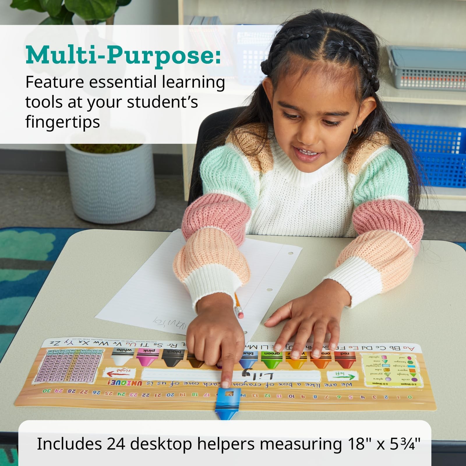 Really Good Stuff Deluxe Slide-to-Learn Counting Crayon Tan, Crayons