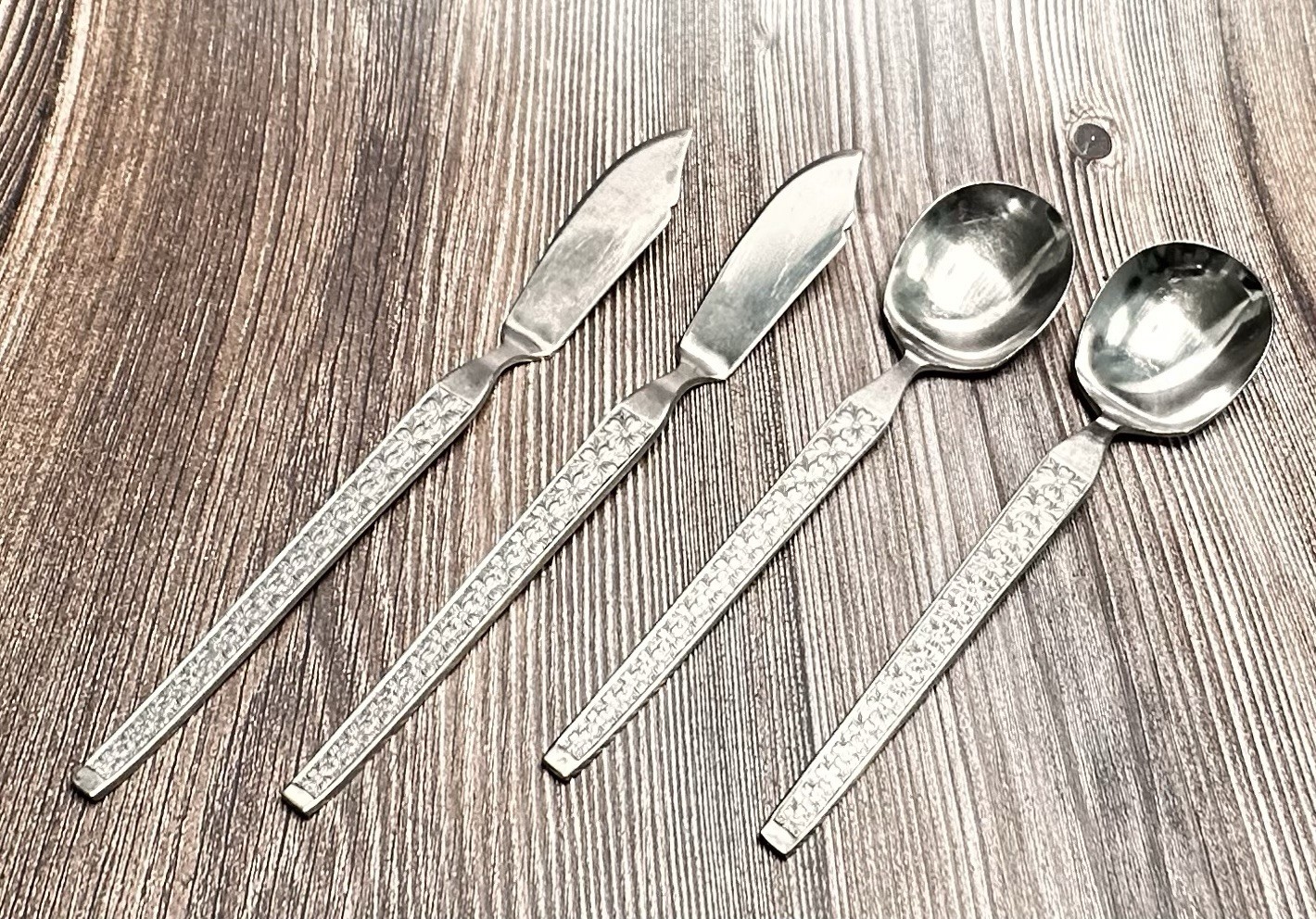 TROCADERO Hanford Forge STAINLESS 2 Sugar Spoons & 2 Butter Knives 4 Pieces