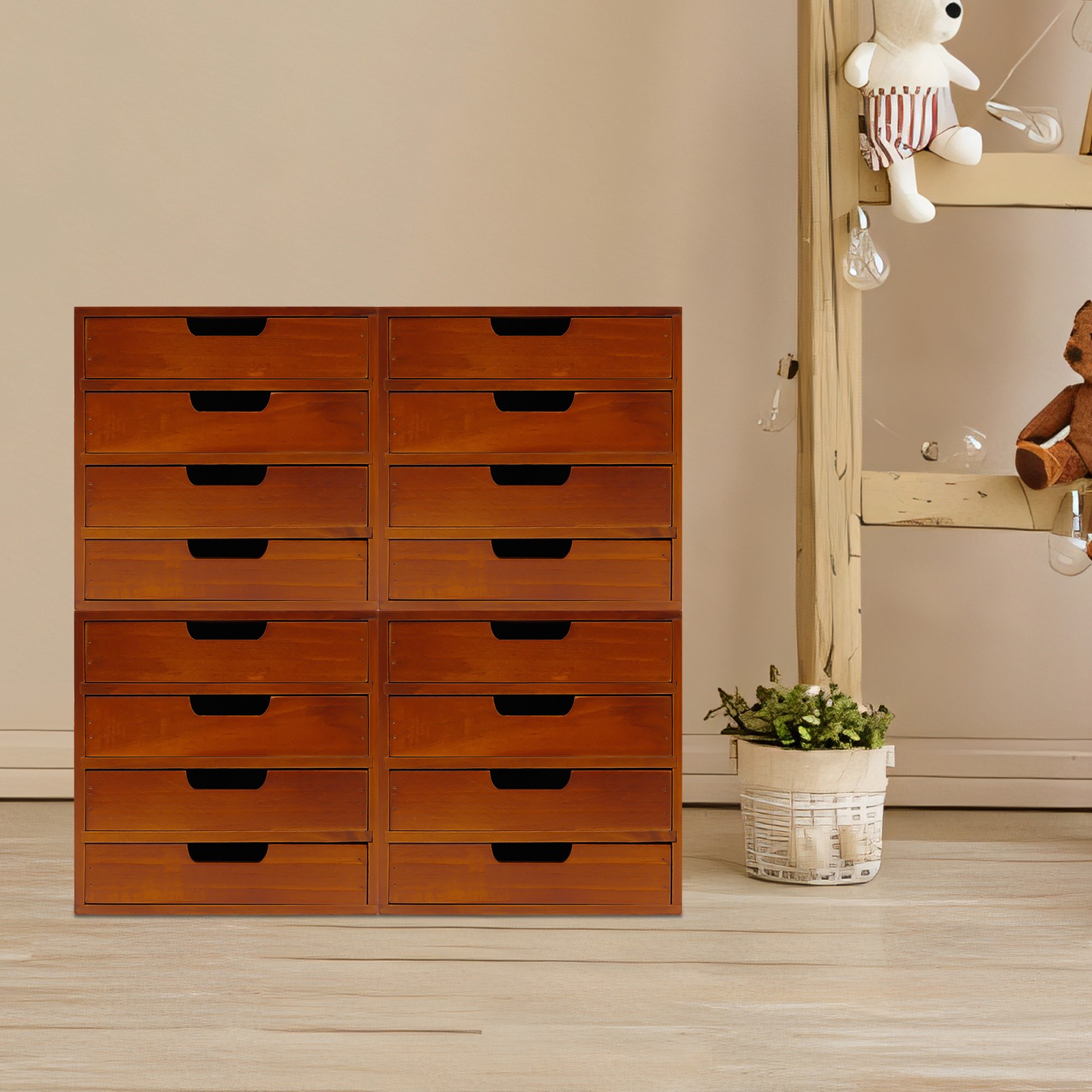 4 Pcs Drawer Cabinet Set Desktop Multi-level Drawer Storage Organizers New