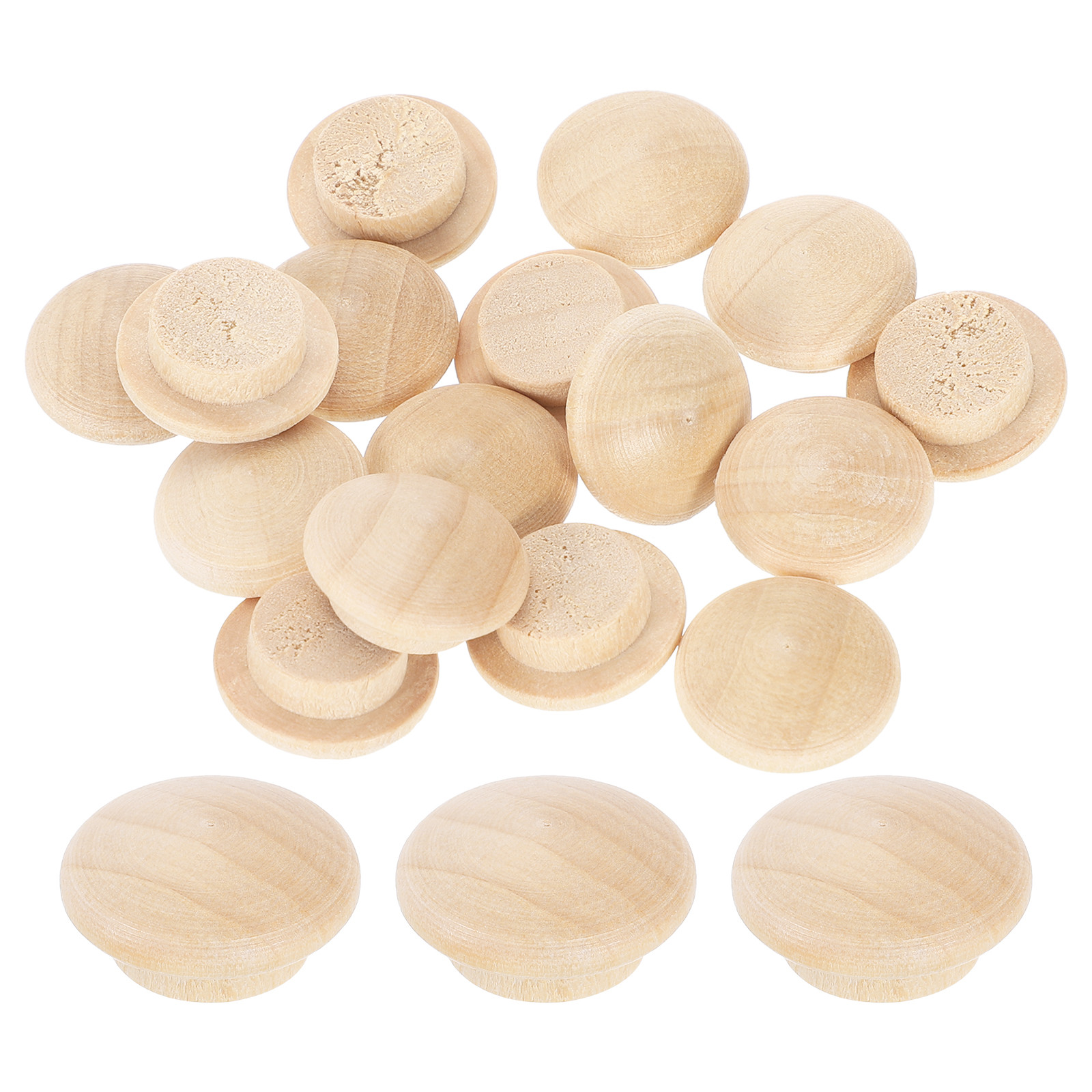 16Pcs Wood Button Plugs, 12mm/0.47" Hardwood Screw Hole Plug for Furniture