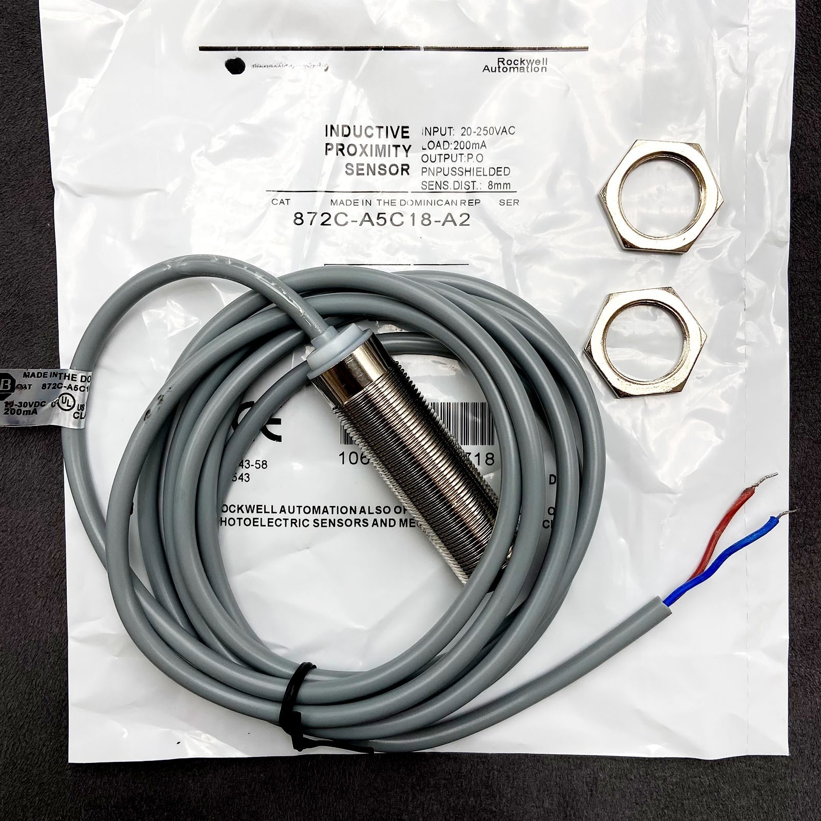 New Shielded Proximity Sensor for Allen Bradley 872C-A5C18-A2 872CA5C18A2