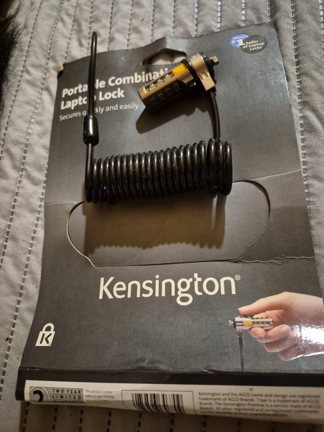 NEW Kensington Portable Combination Lock For Laptop Unused